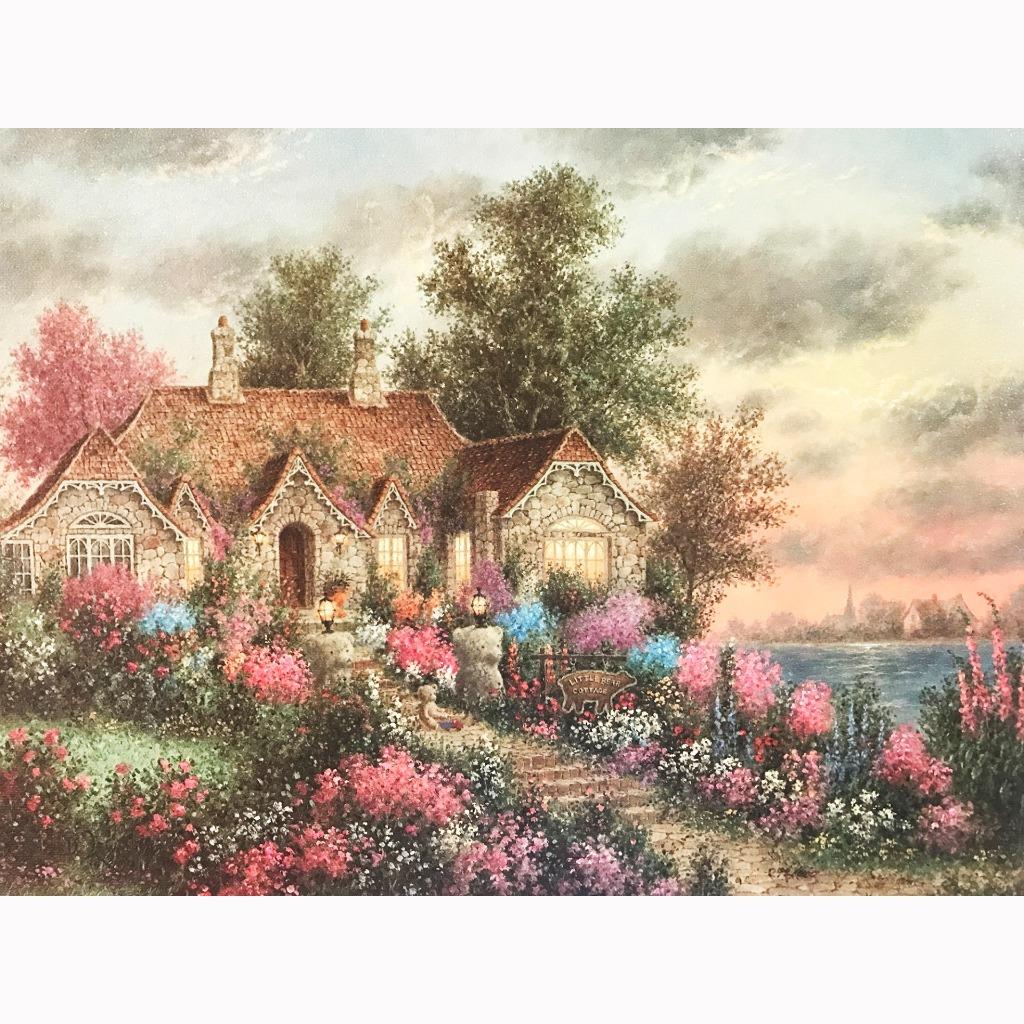 Dennis Patrick Lewan Little Bear Cottage Canvas Lithograph S/N 292/400 Limited