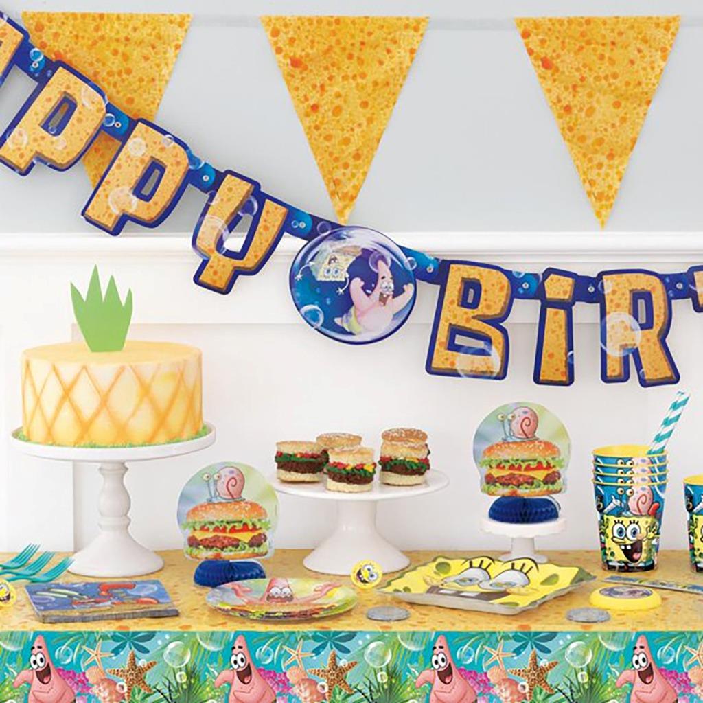 SpongeBob SquarePants Happy Birthday Banner Party Supplies Jointed NEW