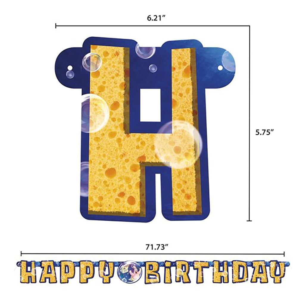 SpongeBob SquarePants Happy Birthday Banner Party Supplies Jointed NEW