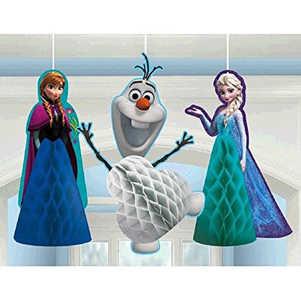 Disney Frozen Honeycomb Decorations Birthday Party Decor 3 Pieces New