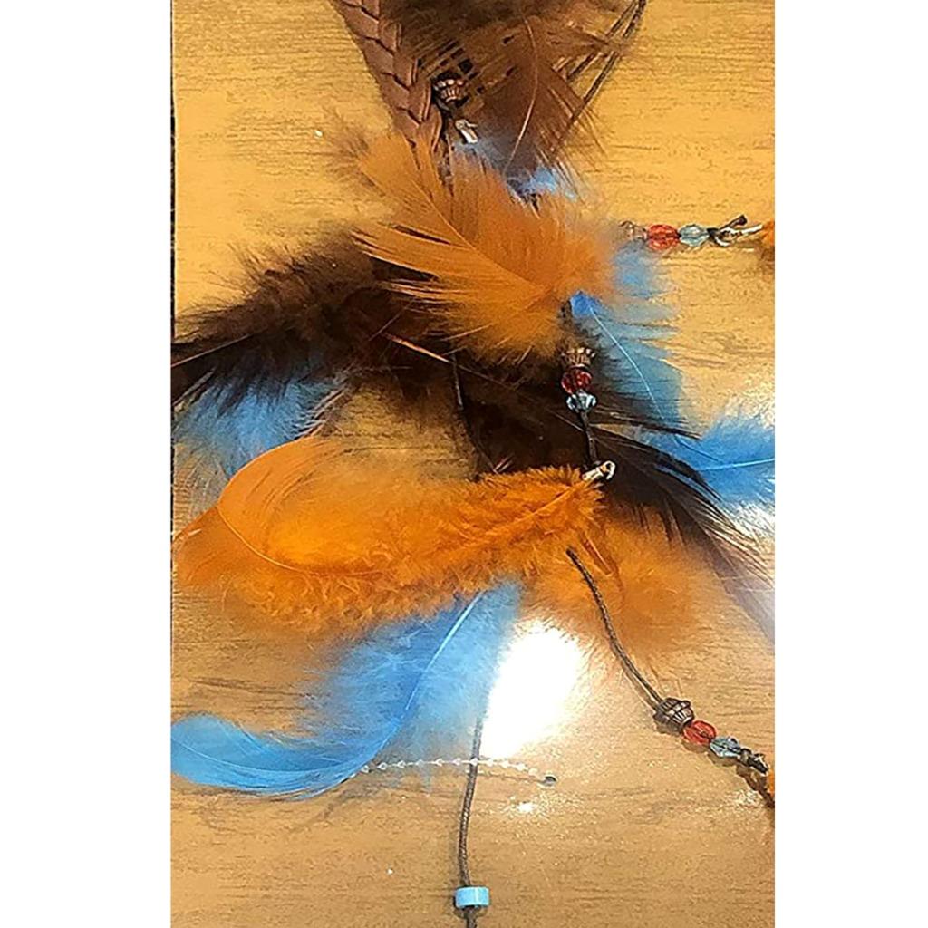 Feather Tassel Headband Dream Catcher Style Blue Brown Birthday Dress Up New