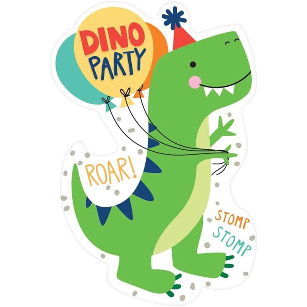 Happy Dinosaur Dino-Mite Invitations Party Supplies Save The Date Invites 8ct