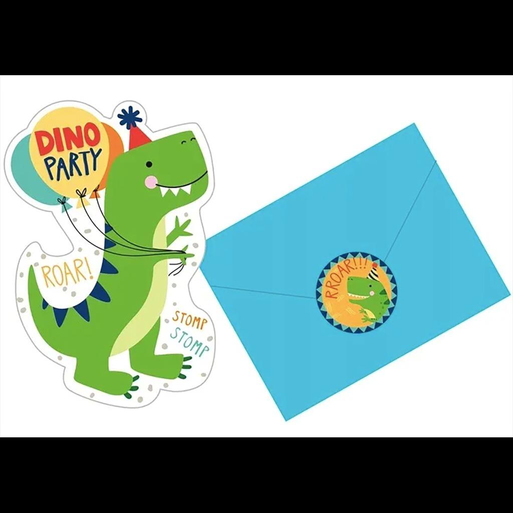 Happy Dinosaur Dino-Mite Invitations Party Supplies Save The Date Invites 8ct