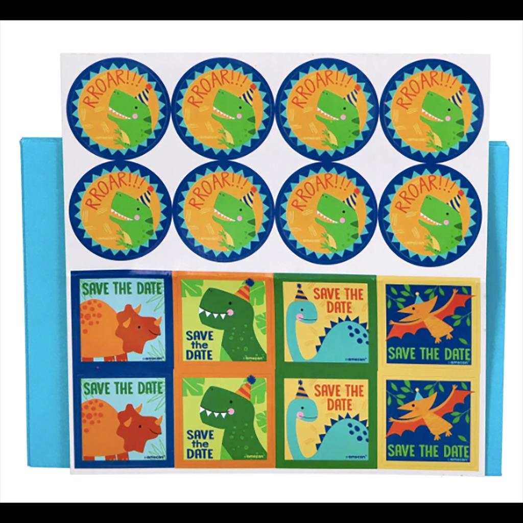 Happy Dinosaur Dino-Mite Invitations Party Supplies Save The Date Invites 8ct