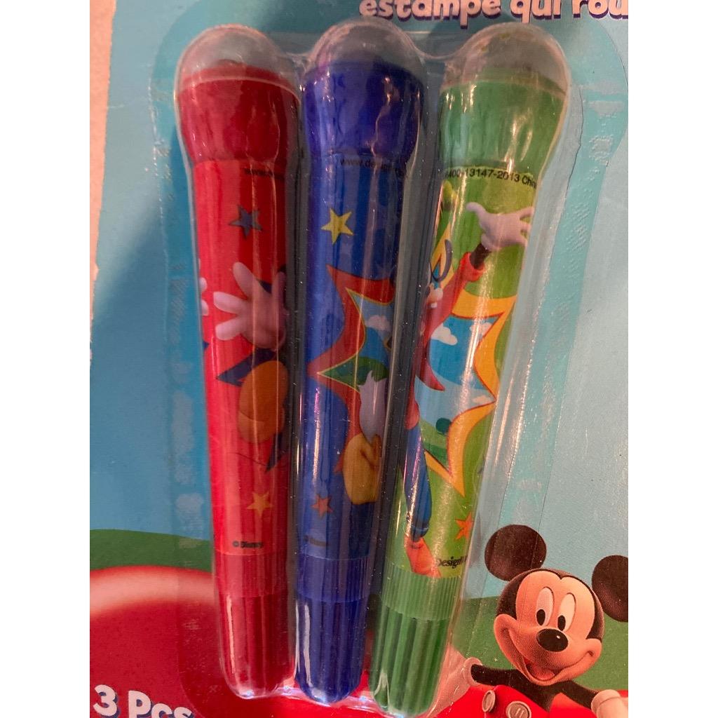 Mickey Mouse Roller Stamper Markers Great Birthday Party Favors School 3 Ct