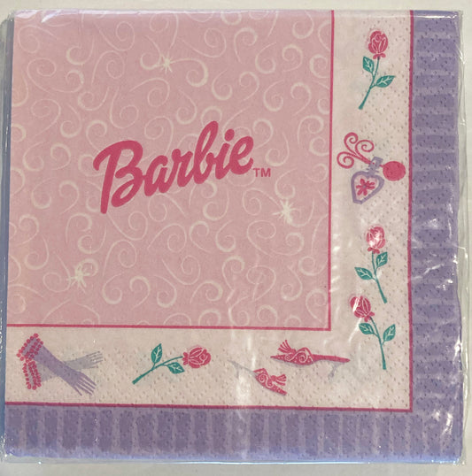 Hallmark Barbie Dessert Napkins Kids Pink Party Decor Theme Birthday - 16 Ct