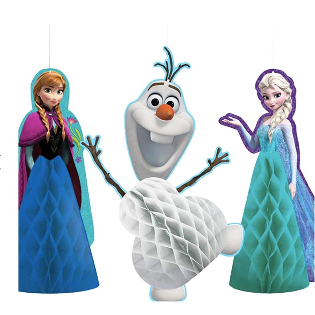Disney Frozen Honeycomb Decorations Birthday Party Decor 3 Pieces New