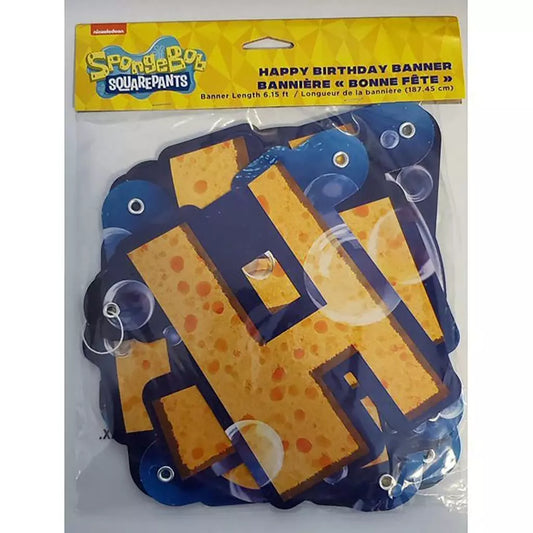 SpongeBob SquarePants Happy Birthday Banner Party Supplies Jointed NEW