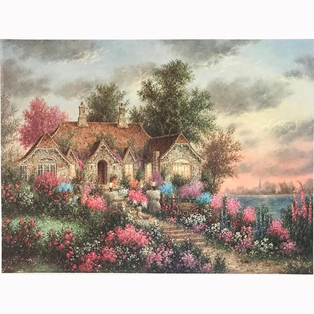 Dennis Patrick Lewan Little Bear Cottage Canvas Lithograph S/N 292/400 Limited