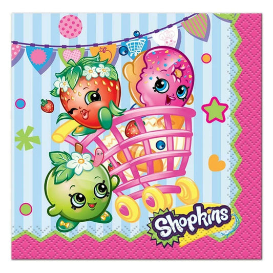 Shopkins Dessert Beverage Napkins Birthday Party Supplies16 Per Package NEW