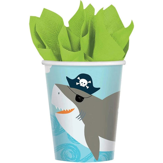 Ahoy Pirate Sea Life Ocean Animals Cups Shark Birthday Party Supplies 18 Ct