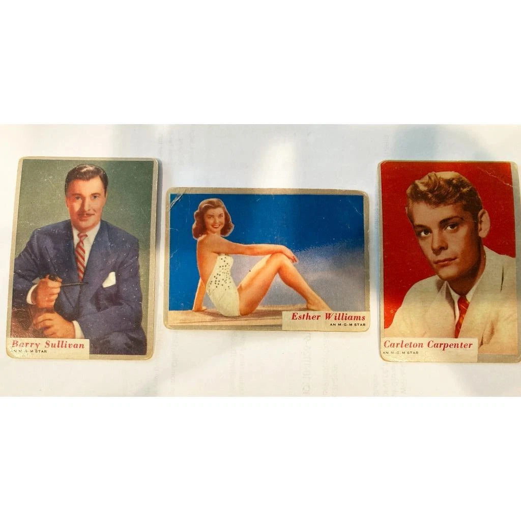 Vintage Movie Star Trading Cards Barry Sullivan Ester Williams Carleton Carpente