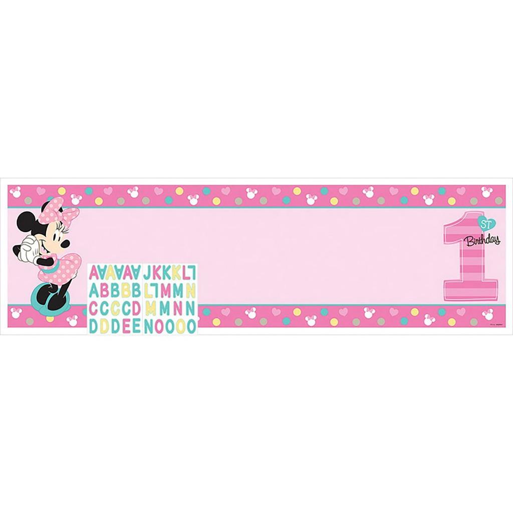 Minnie Mouse First Personalized Giant Banner Kit 1st Birthday Party Decor 5 Ft