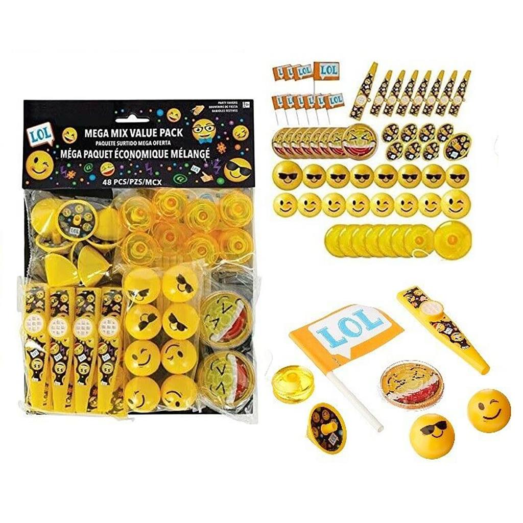 Emoji LOL Party Favors Mega Birthday Party Value Pack 48 Pieces New