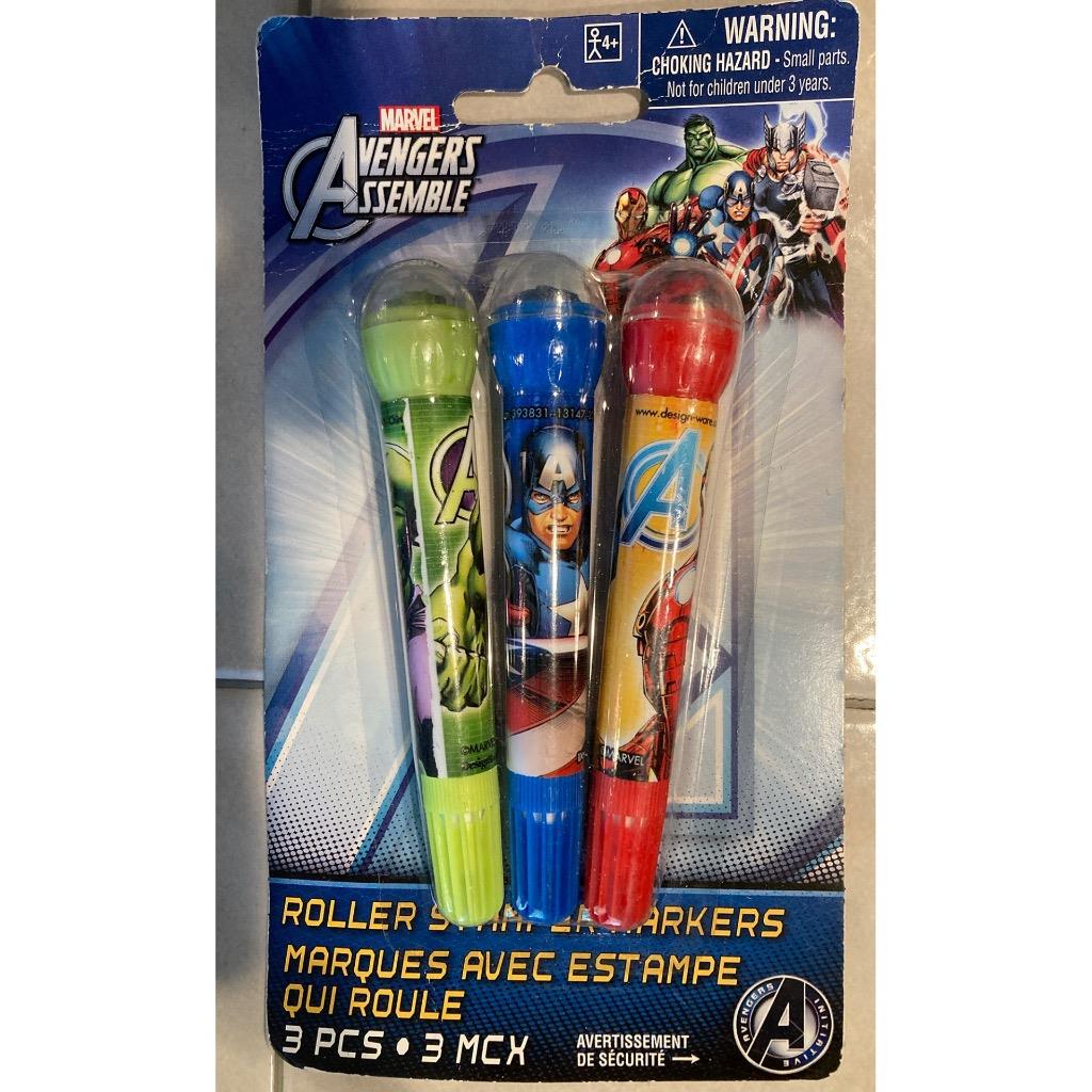 Marvel Avengers Assemble Roller Stamper Markers Birthday Party Favors 3 Ct