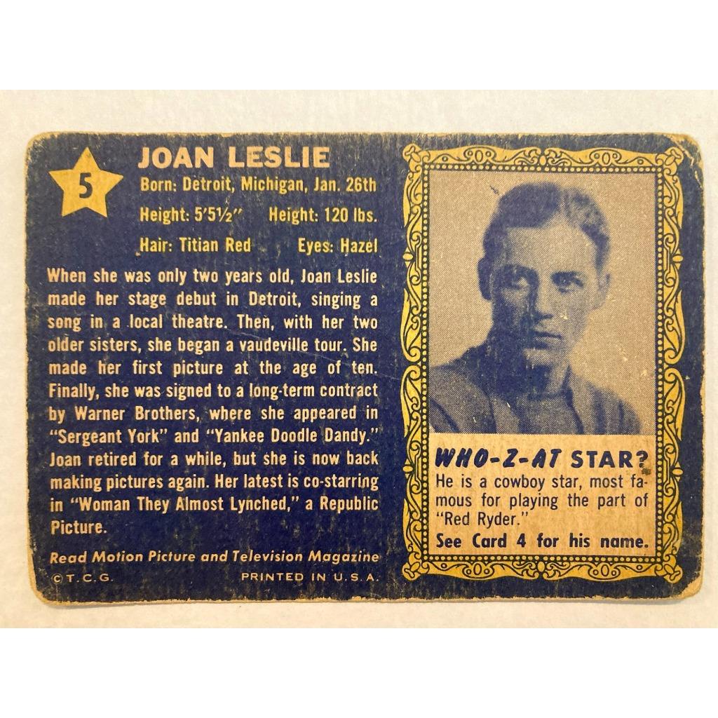 Vintage Movie Star Trading Cards Montalban Leslie Vic Damone Spencer Tracy 4
