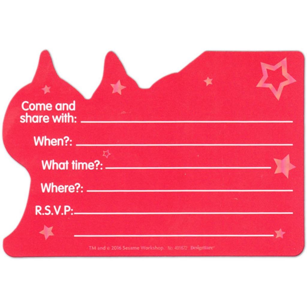 Sesame Street Save The Date Invitations with Stickers Seals Birthday Party 8 Ct