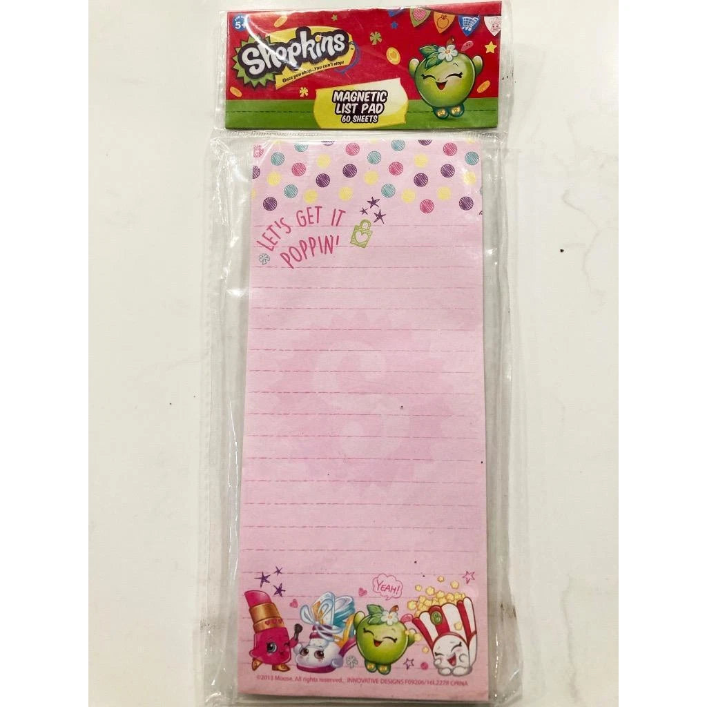 Shopkins Magnetic Note List Pad  Birthday Party Favors Toys 1 Per Package New