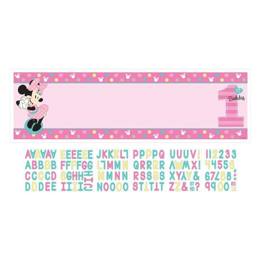 Minnie Mouse First Personalized Giant Banner Kit 1st Birthday Party Decor 5 Ft