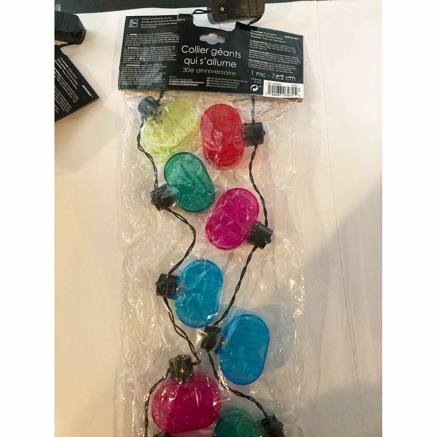 LED Light Up Necklace 30th Multicolor Birthday Party Favor Supplies 30 Inch New