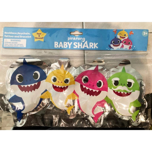 Baby Shark Surprise Toy Package Includes Necklace, Keychain, Tattoo & Bracelet