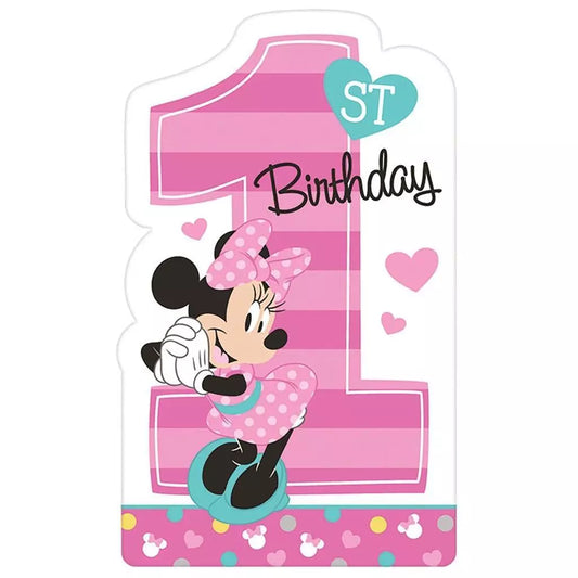 Minnie Mouse 1st First Birthday Invitations Save The Date Party Supplies 8 Count