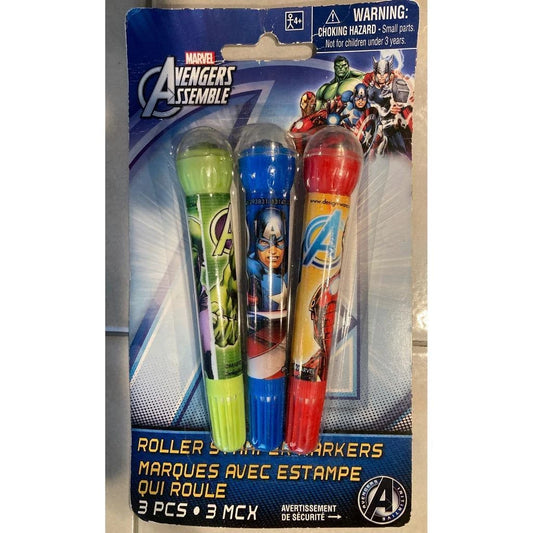 Marvel Avengers Assemble Roller Stamper Markers Birthday Party Favors 3 Ct