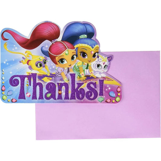 Shimmer & Shine™ Thank You Cards Birthday Party Supplies 8 Per Package