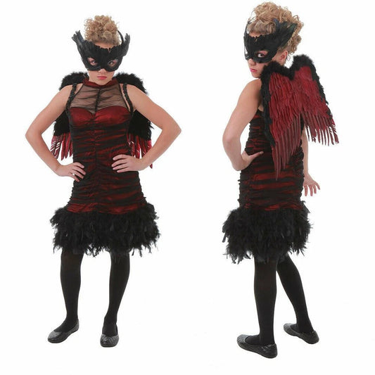 Raven Halloween Party Costume with Wings Princess Paradise Girls Large 10-12 NEW