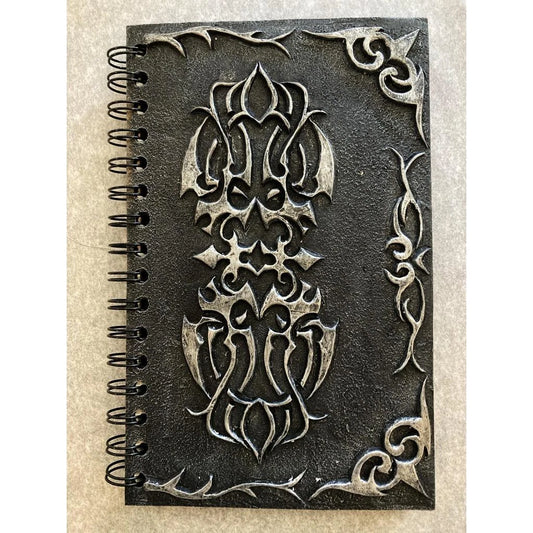 Black Art Spiral Notebook 3D Slate Front Cover by Marka Gallery Vintage