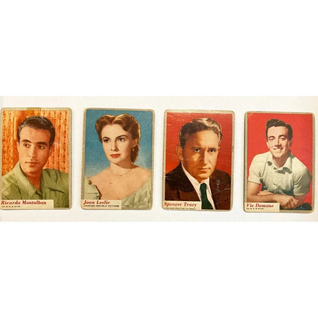 Vintage Movie Star Trading Cards Montalban Leslie Vic Damone Spencer Tracy 4