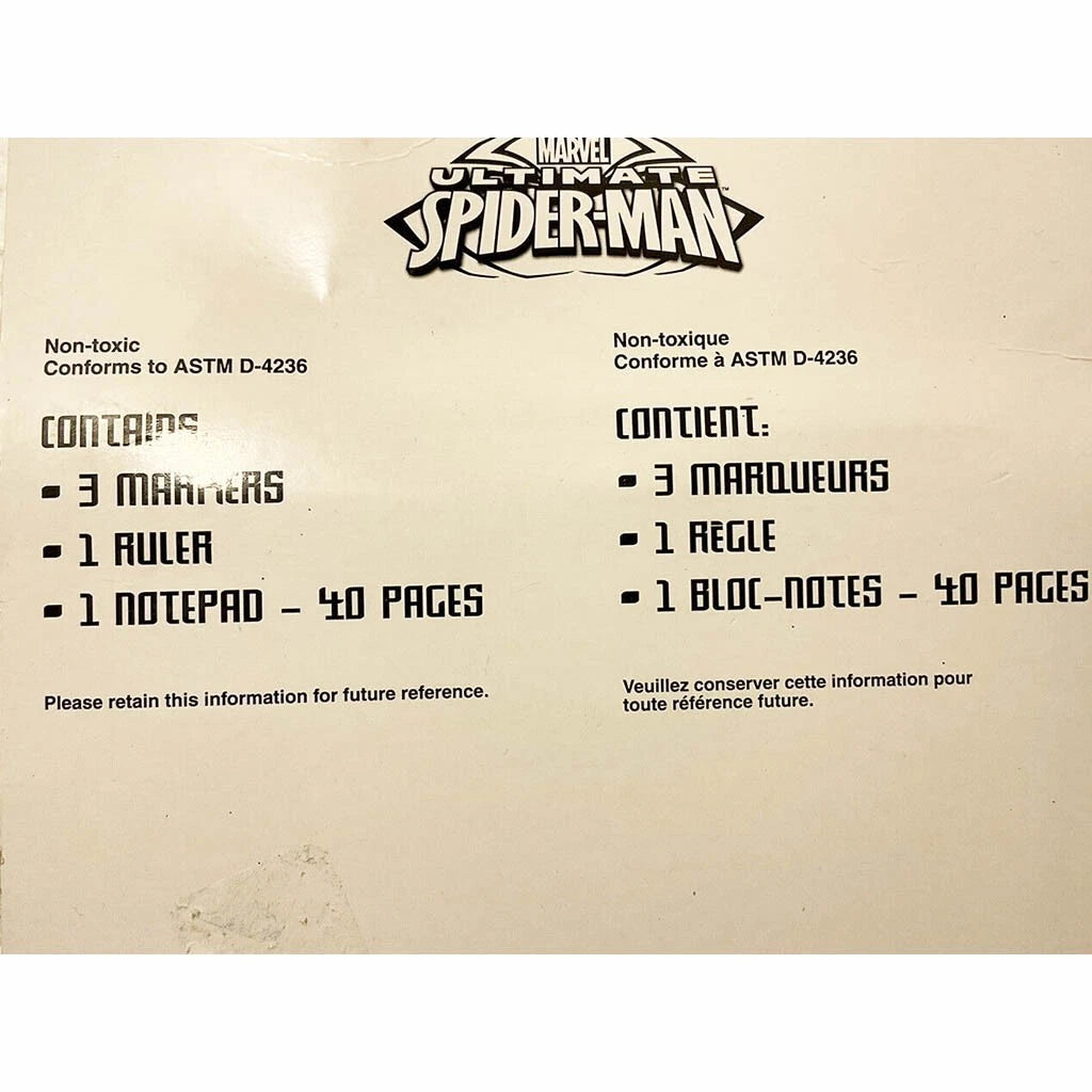 Marvel Ultimate Spiderman Stationery Activity Playlet Birthday Party Favor 5 Pc