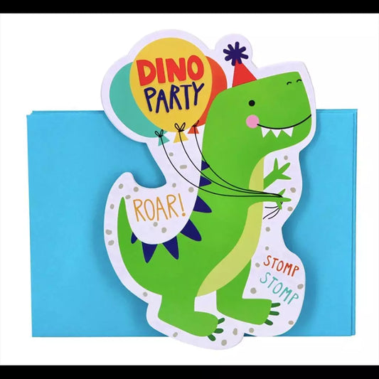 Happy Dinosaur Dino-Mite Invitations Party Supplies Save The Date Invites 8ct