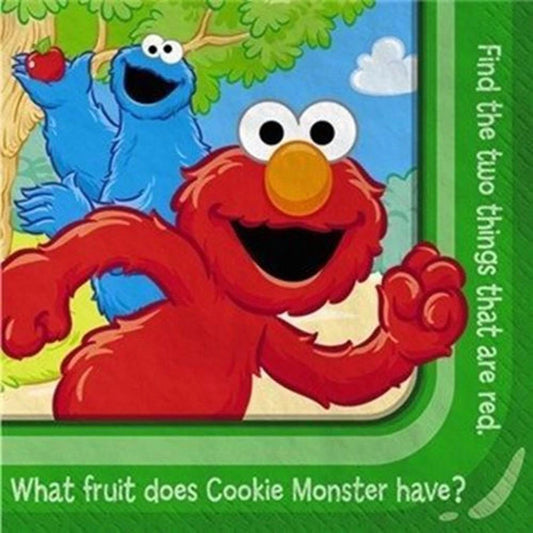 Sesame Street Sunny Days Elmo & Cookie Monster Dessert Napkins 16 Ct Party